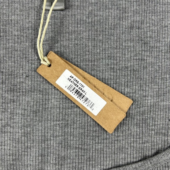 Skims Dress Womens Large Heather Gray Soft Lounge Ribbed Long Sleeve Maxi - Picture 4 of 6